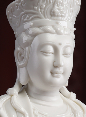 戴玉堂陶瓷摆件《毗卢冠普贤菩萨》佛像家用供奉属龙蛇生肖本命佛