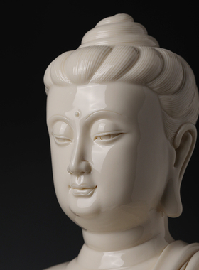 戴玉堂周金田陶瓷摆件《古莲座释迦牟尼佛仿古瓷》佛像客厅供奉