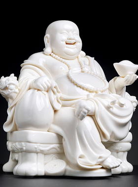 戴玉堂叶云凤陶瓷摆件《招财进宝弥勒》大肚笑佛供奉家用家居饰品