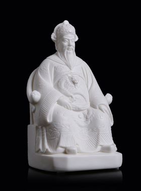 戴玉堂陶瓷叶云凤《文财神》德化白瓷收藏开业送礼摆件家居饰品