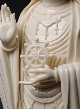 戴玉堂陶瓷摆件《普陀山南海观音像仿古瓷》周金田佛像客厅供奉