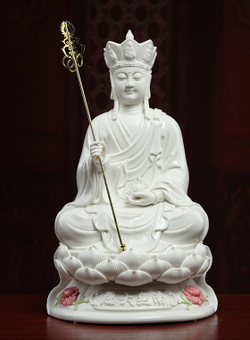 戴玉堂陶瓷摆件《德化白瓷大愿地藏王菩萨佛像》地藏供奉神像家用