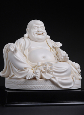 戴玉堂叶云凤陶瓷佛像《平安如意弥勒》大肚笑佛家用供奉家居饰品