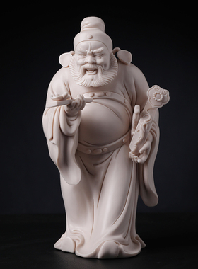 戴玉堂陶瓷摆件《钟馗送福》郑金星德化白瓷供奉神像家用家居饰品