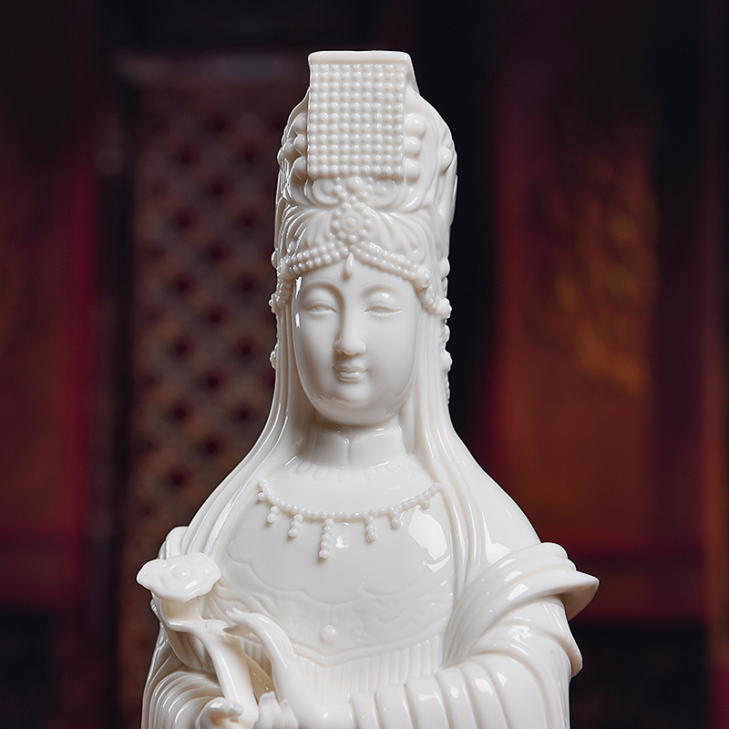 戴玉堂陶瓷摆件《妈祖》神像德化白瓷佛像客厅供奉工艺家居饰品-图2