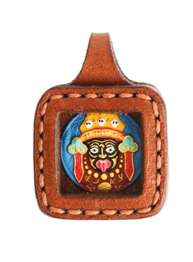 吊坠扎基手绘擦擦唐卡手绘唐卡财迷你绿度母黄拉姆前世今生大黑天