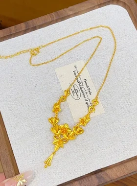 流苏婚嫁项链时尚精致金店沙金套链同款幸福之花朵送女友花三生花