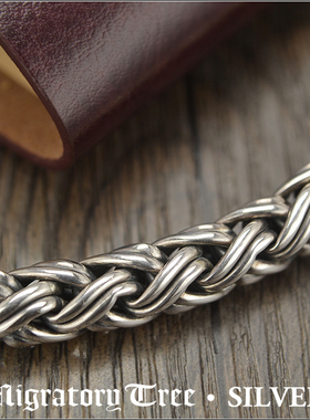 复古做旧个性霸气泰银加粗项链