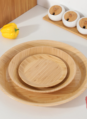 竹制餐盘果盘精致餐具高脚点心盘