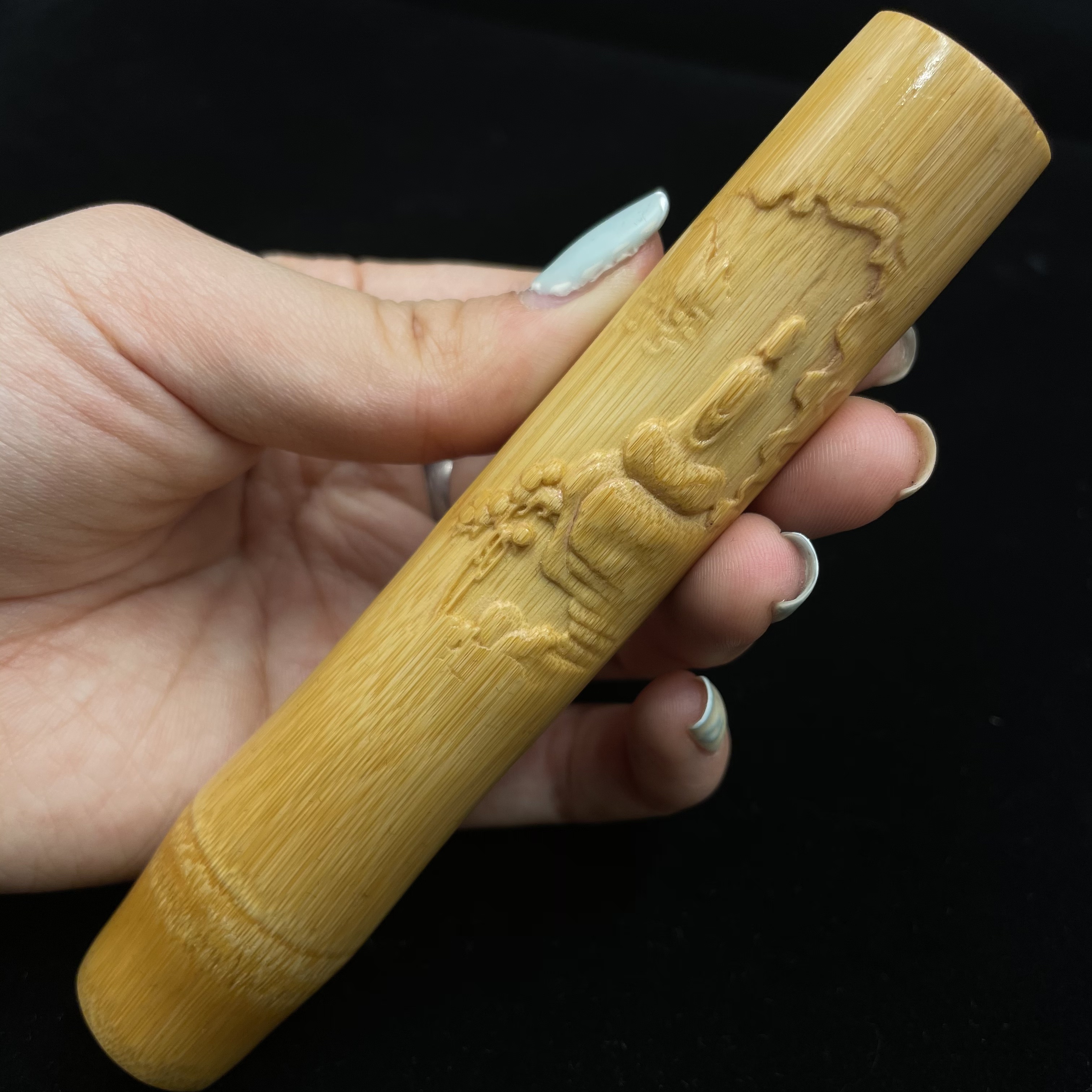 实心山水浮雕玉竹竹雕文玩棍手把件金箍棒竹竹子手玩件竹刻把玩件,淘宝优惠券,粉丝福利购,淘宝优惠卷
