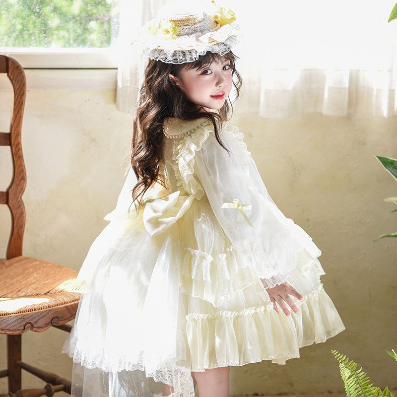 女童春秋蓬蓬公主裙 2025新品韩版儿童洋气长袖生日礼服连衣裙子,淘宝优惠券,粉丝福利购,淘宝优惠卷