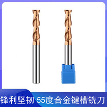 55 55-degree tungsten steel milling cutter two-edge alloy keyway milling cutter double-edge expanding straight shank d numerical control lengthened vertical milling cutter 160