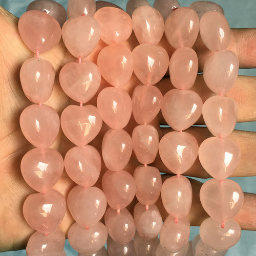 10-18mm心形粉晶天然粉水晶珠子散珠diy手工串珠手链材料招桃花女 - 图3