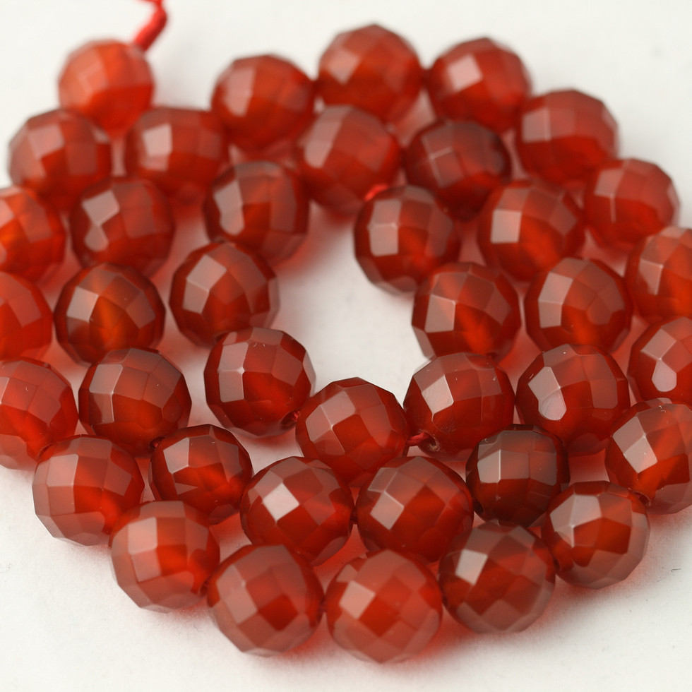 64切面 4-10mm天然红玛瑙散珠子饰品配件diy手工串珠手链项链材料 - 图1