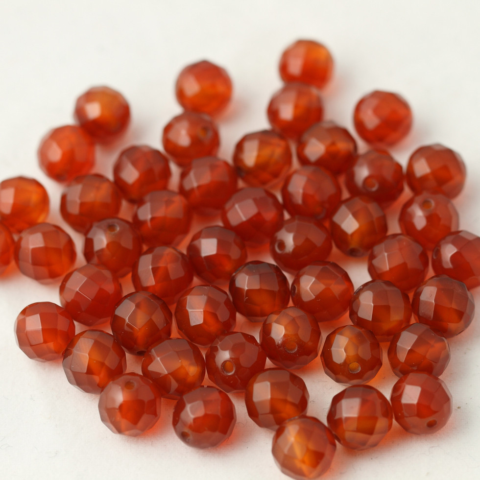 64切面 4-10mm天然红玛瑙散珠子饰品配件diy手工串珠手链项链材料 - 图2