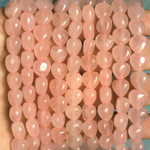 10-18mm心形粉晶天然粉水晶珠子散珠diy手工串珠手链材料招桃花女 - 图0