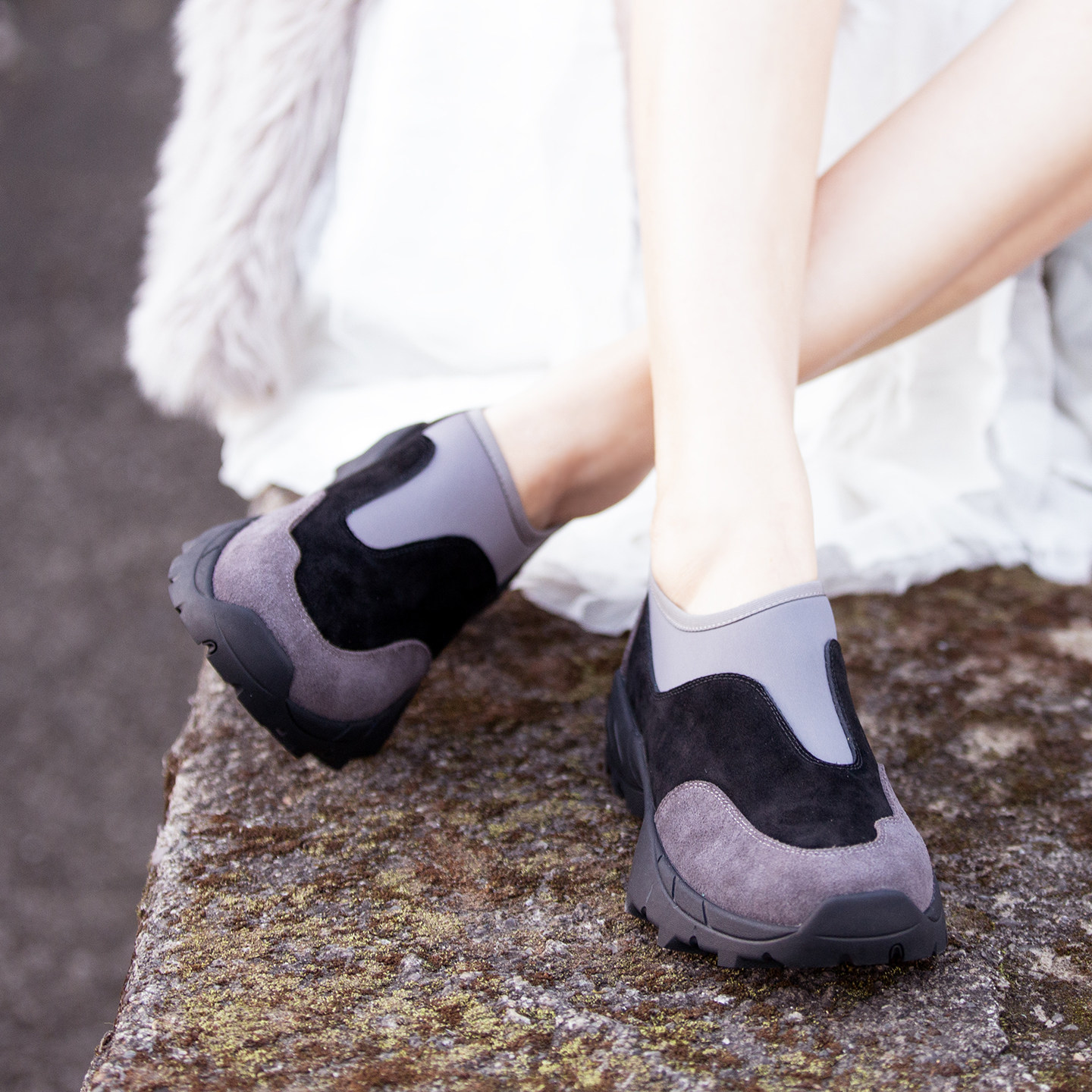 2026春秋新款休闲拼色乐福女圆头低跟深口单鞋舒适松紧口宽楦鞋子,淘宝优惠券,粉丝福利购,淘宝优惠卷