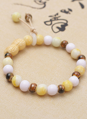 景德镇陶瓷手链森系小清新流苏款小花竹节葫芦吊坠甜美复古饰品