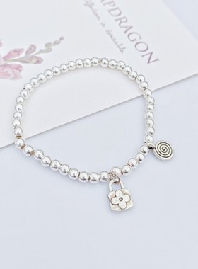 合金仿古银珠手串男女手链首饰品