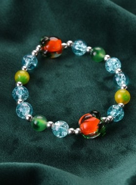 陶瓷首饰小清新手链水晶花女礼物