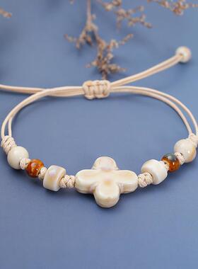 小猫咪陶瓷编织手链女生款