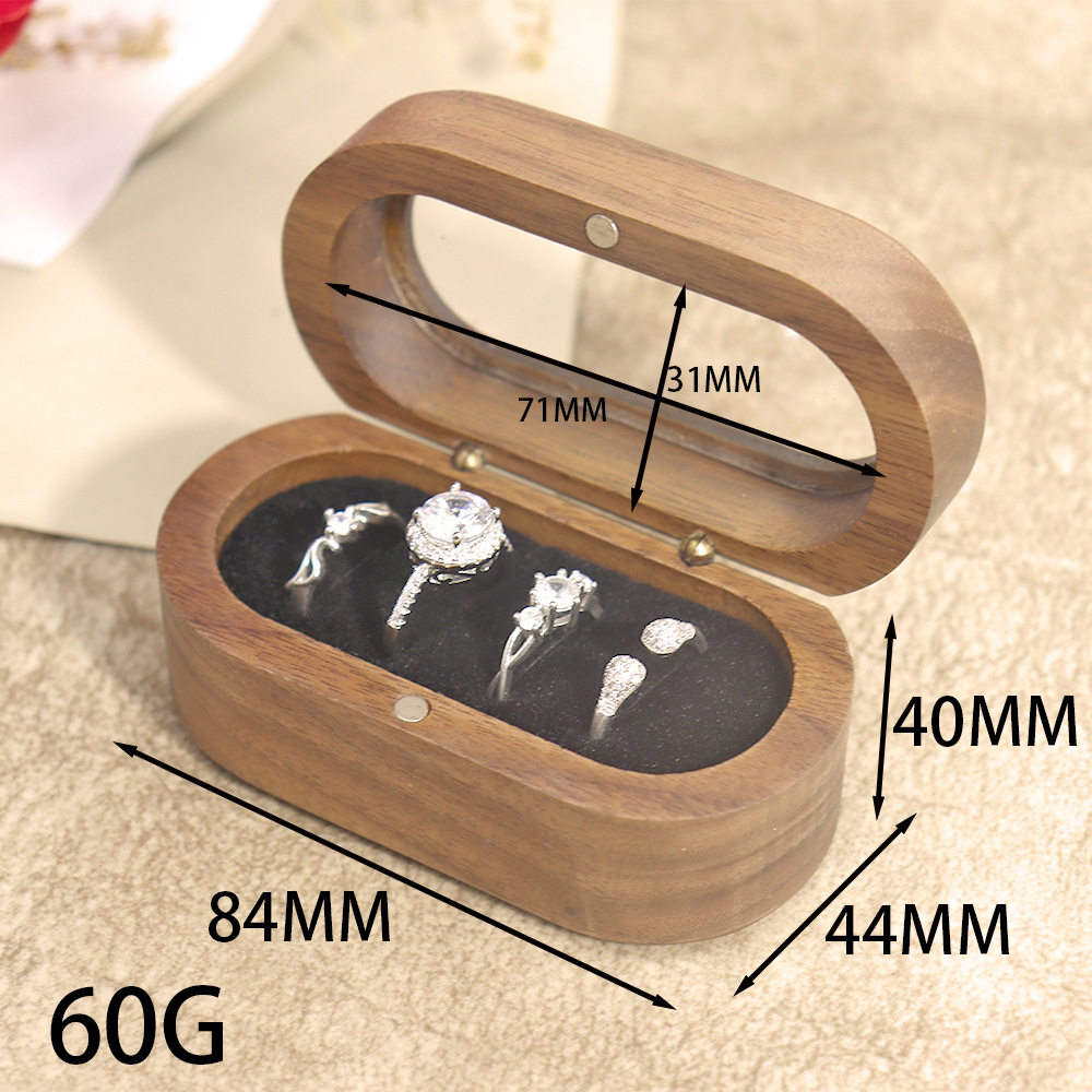 5色四槽开窗亚克力椭圆倒角黑胡桃对戒盒钻戒收纳包装礼品盒女,淘宝优惠券,粉丝福利购,淘宝优惠卷