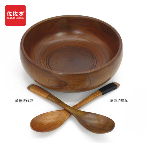 包邮厂家 实木大号木钵木碗/盖码饭碗/菜碗/面碗汤碗漆器木制餐具 - 图2