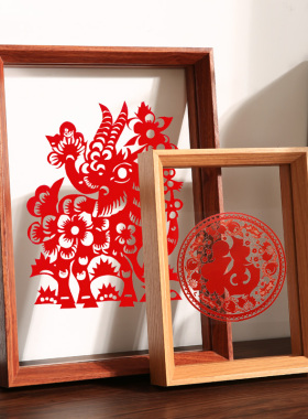 中式双面透明相框摆台标本展示框