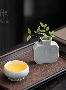 冰灰釉特色小花器桌面小花瓶
