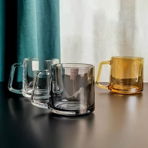 玻璃杯带把手牛奶杯子加厚大容量高颜值家用早餐杯水杯啤酒杯茶饮 - 图2