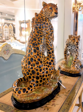 茱莉安陶瓷法式客厅桌面金钱豹