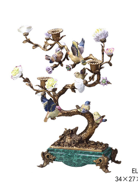 茱莉安法式鸟语花香盘景烛台