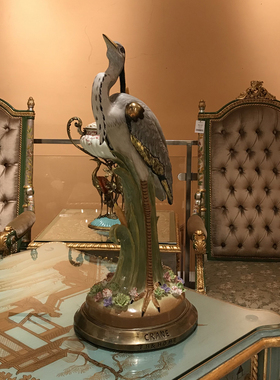 手绘茱莉安法式工艺品白鹭陶瓷