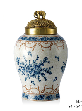 茱莉安陶瓷法式绿色花瓶盖坛