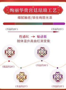 龙结新品S925银四叶草手链感温变
