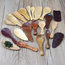 Mini ultra small bamboo wooden solid wood spoon tea spoon tea spoon small short spoon powder powder coffee spoon tea then tea shovel tea