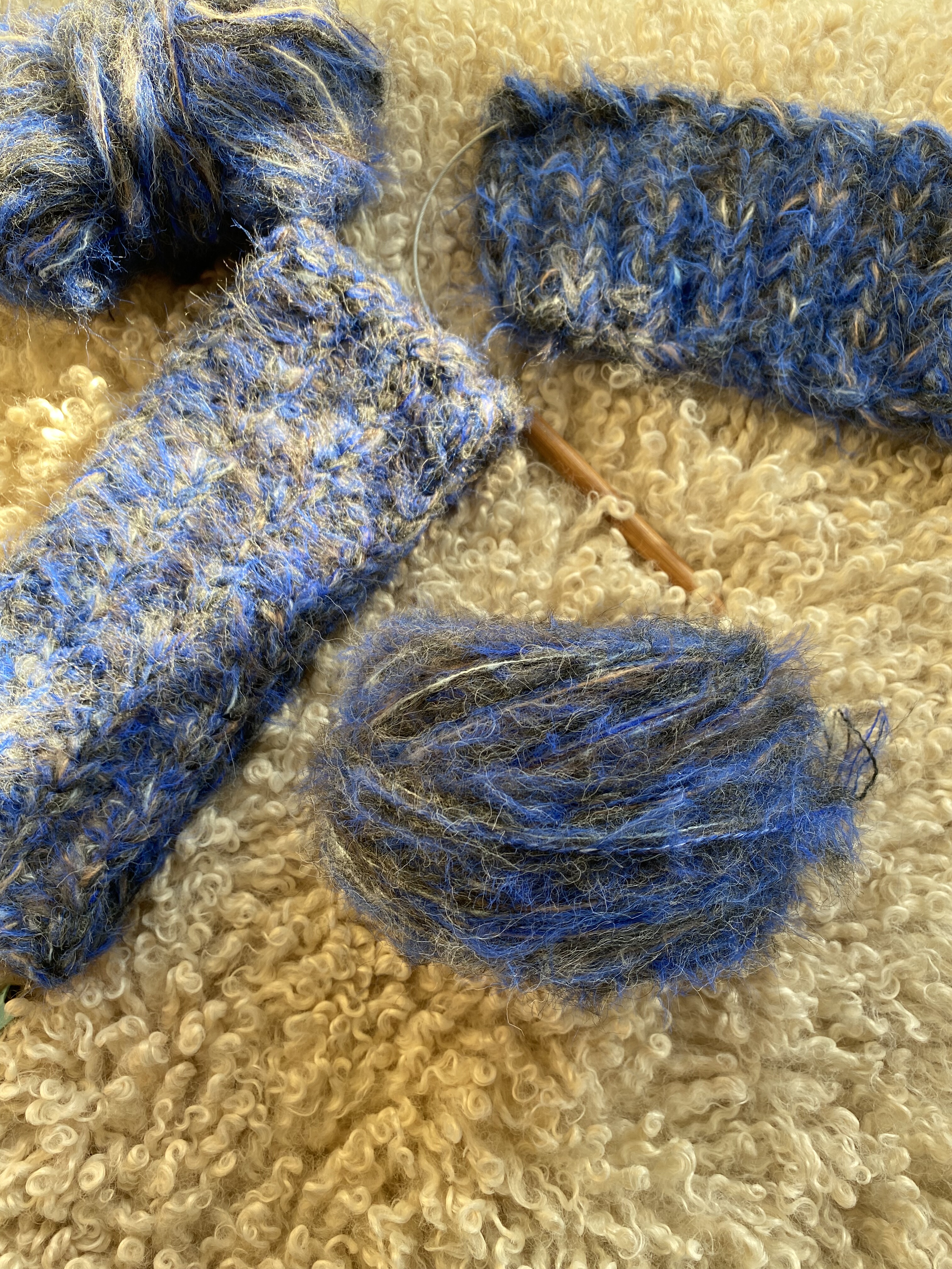 发带手混线｜蓝灰调毛茸茸棒针钩针100/团毛衣包包线,淘宝优惠券,粉丝福利购,淘宝优惠卷