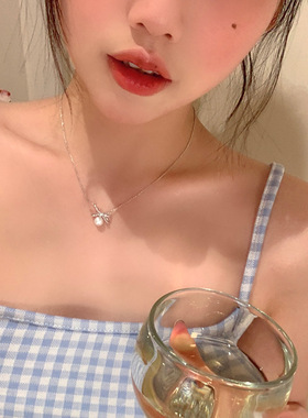 花笺礼蝴蝶结珍珠项链女轻奢
