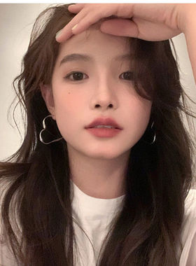 超A爱心耳圈女925银针蚊香盘耳夹