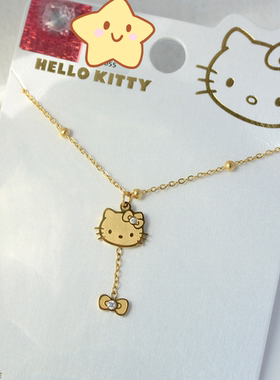 三丽鸥正版凯蒂猫真金项链手链