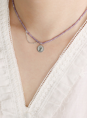 不褪色~薰衣草串珠项链