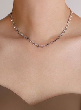 蕾丝小金珠豆豆锁骨链