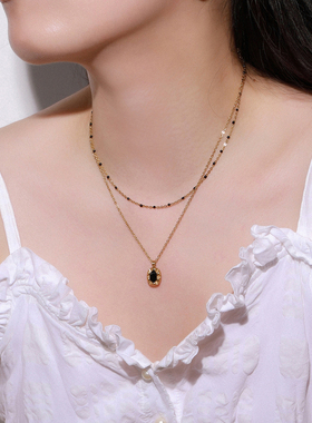 不褪色洗澡不取黑豆豆项链