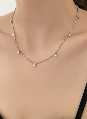 不掉色洗澡可以带的钻项链