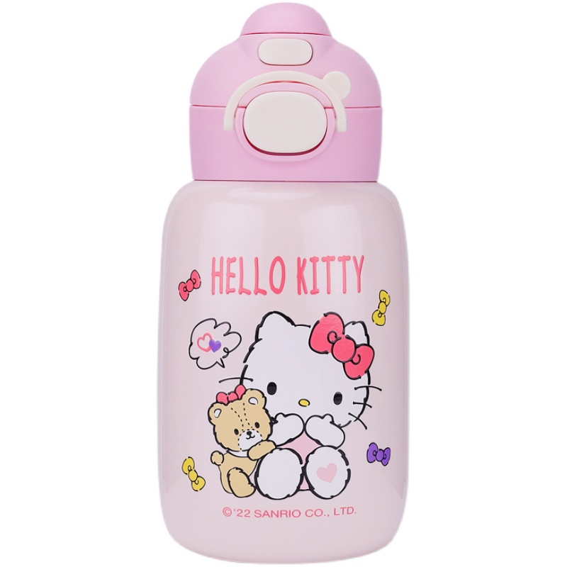 hellokitty保温杯女生高颜值凯蒂猫可爱毛绒礼盒316钢吸管水杯子 - 图3