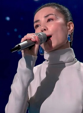 马年春晚王菲同款耳环耳饰耳钉气质女百搭高级个性透明大水滴