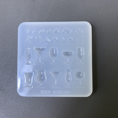 DIY手工饮品杯子模具ab树脂uv水晶滴胶钥匙扣迷你挂件硅胶模具 - 图1
