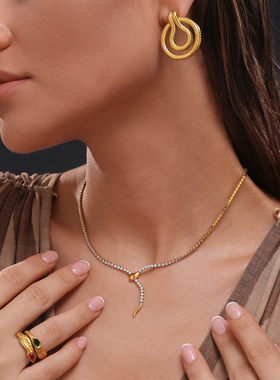 【DASEIN】欧美独家原创设计ins小仙女冷淡风轻奢蛇头项链组合