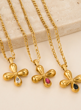 【DASEIN】欧美小众设计锁骨项链18k金镶钻甜美小清新小花朵吊坠