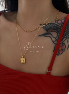 Dasein Handmade金属ins冷淡风叠戴金色银色保色费加罗锁骨链项链